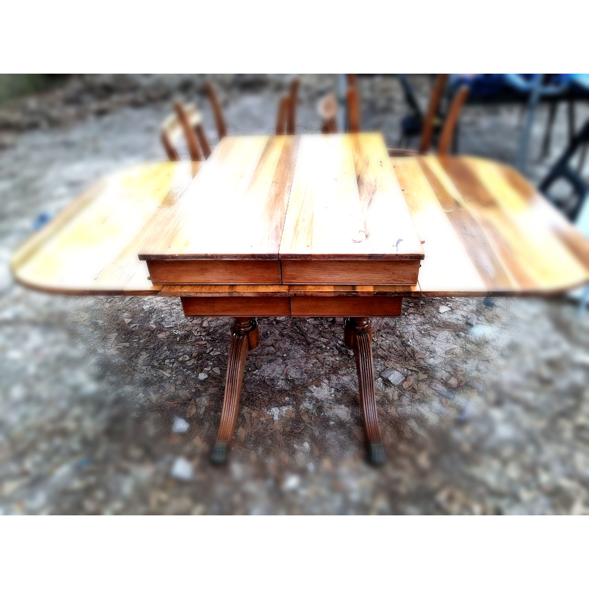Refinished Vintage Drop-Leaf Dining Set